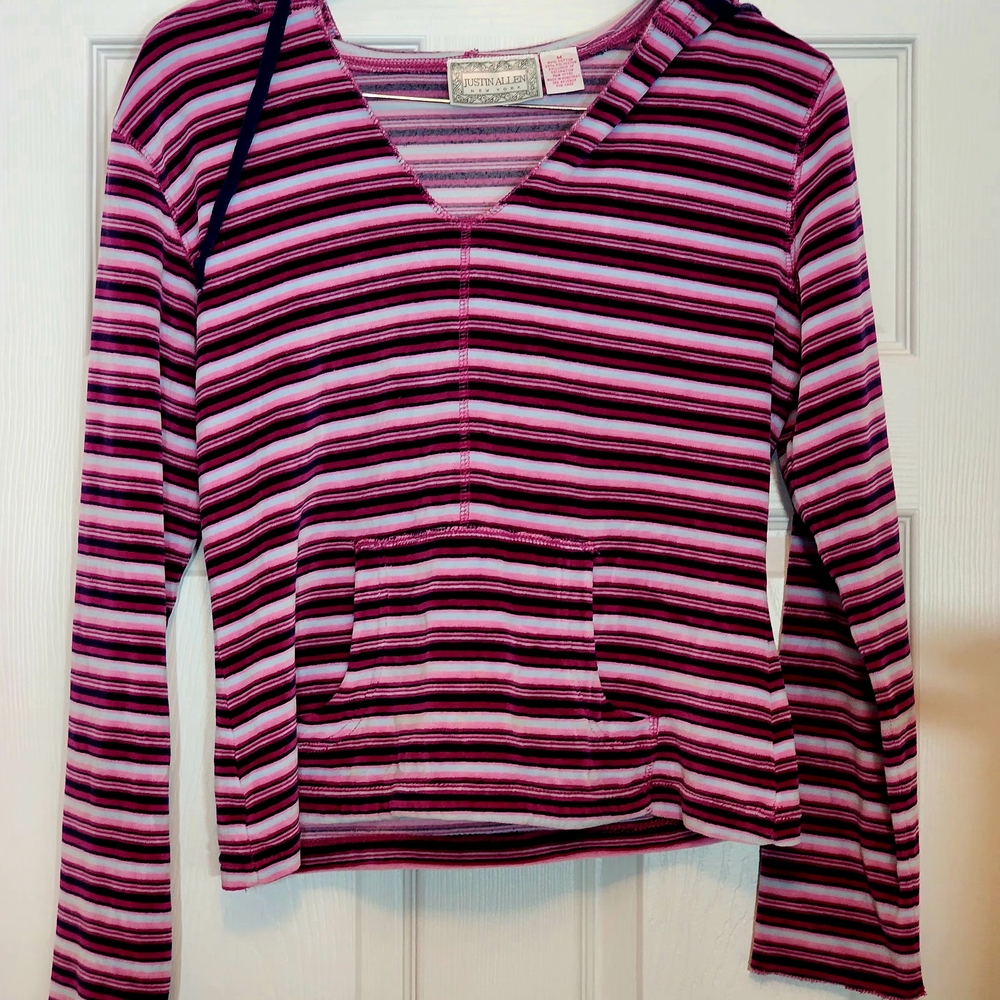 Justin Allen New York Striped Hoodie Size M